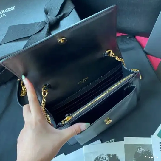 SUNSET YSL LEATHER SHINY CROCODILE-EMBOSSED IN 0611